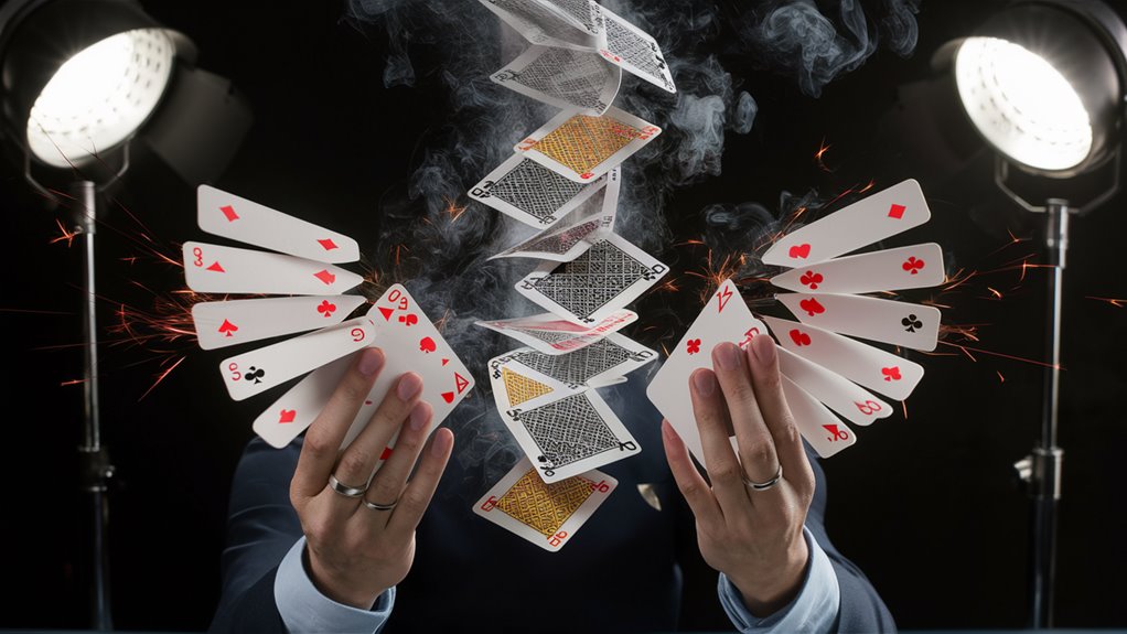 blackjack dealer ignites cards