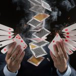 blackjack dealer ignites cards
