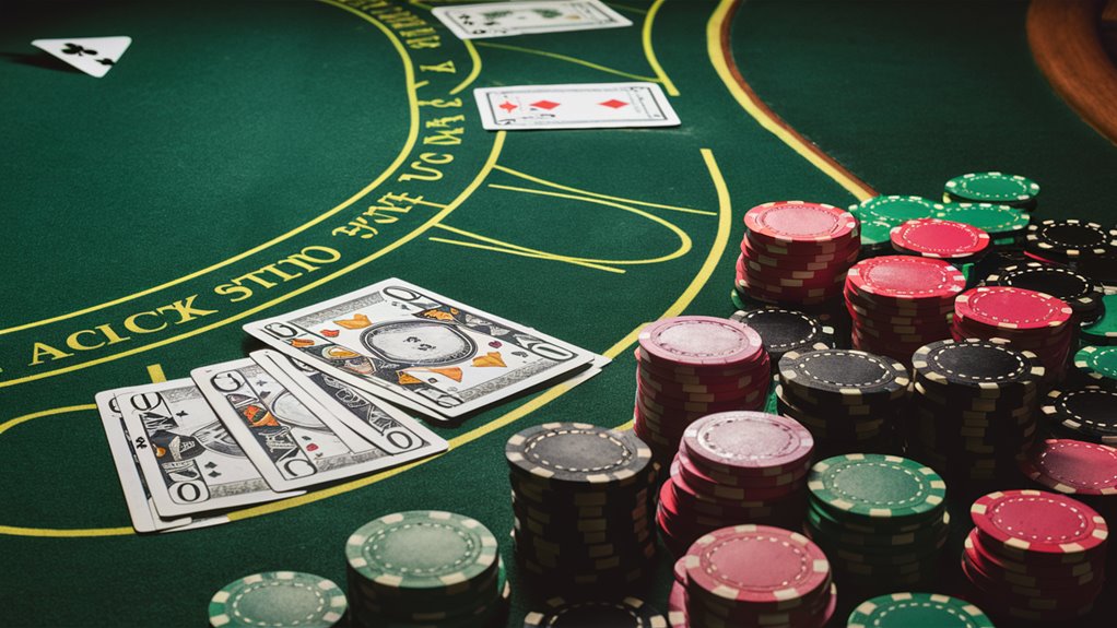 handle cash while playing cards