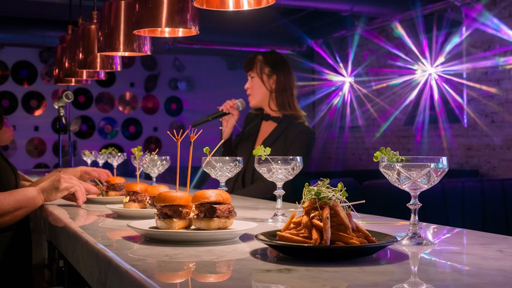 singing while fine dining